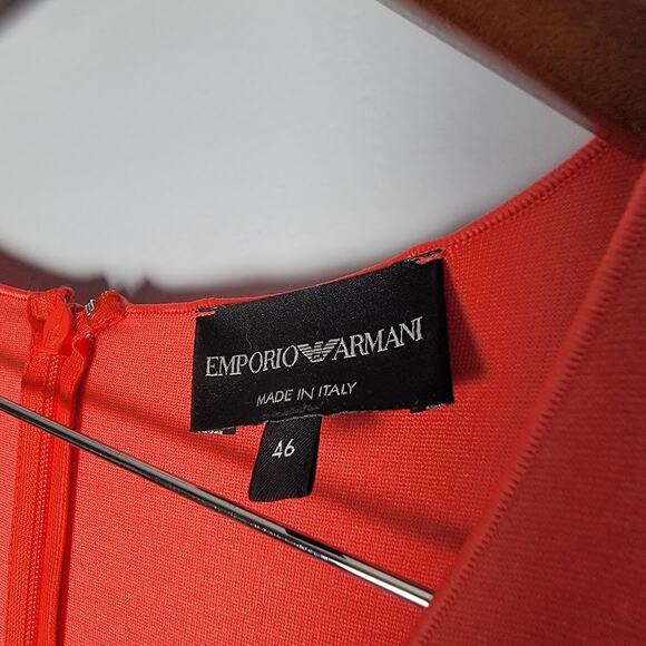 Emporio Armani Coral Wrap Dress Italy M/L Mother of Bride Autumn Wedding Fall - Picture 3 of 11